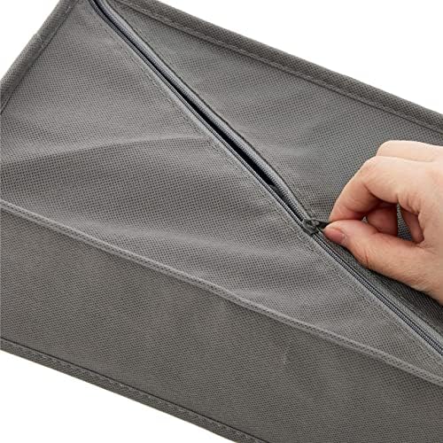 Amazon Basics Deep Drawer Organizer for Clothes, Collapsible Storage Boxes for Socks, Underwear and Baby Items, Set of 2, Gray - Image 7