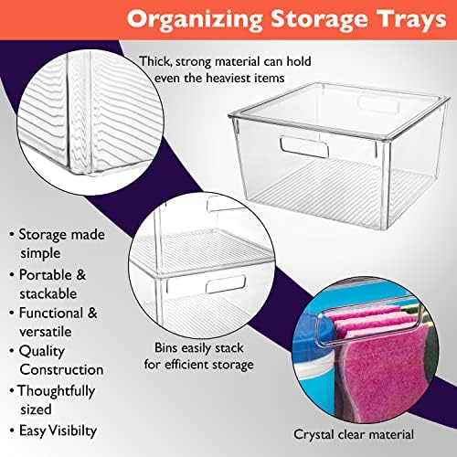 ClearSpace Plastic Storage Bins with Lids, Pantry Organizer, XL, 8 Pack - Image 4