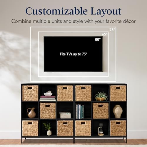 Best Choice Products 9-Cube Bookshelf, 3-Tier Wood Storage Bookcase W/Legs, 11in Shelf Opening, Cube Organizer, Living Room, Office, Nursery – Black - Image 5
