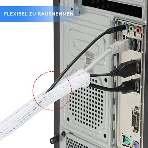 AGPTEK Cable Sleeve, 20ft - 4/5 inch Cable Management Cord Hider, White - Image 4