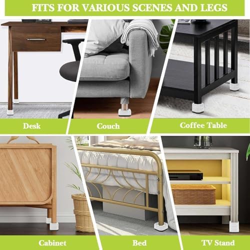 6 Pack Furniture Risers 3 Inch, Adjustable Bed Risers Heavy Duty for Table Desk Couch Chair Sofa Cabinet Bed Legs Dorm, Square Stackable Bed Raisers Blocks Lift Height 1", 2",3"or 4", White - Image 3