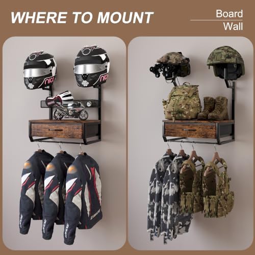 EasyPAG Motorcycle Helmet Holder Wall Mount, 2 Helmet Holder - Image 6