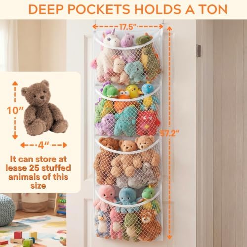 Ofiray-home Cotton Over The Door Stuffed Animal Storage - Image 3