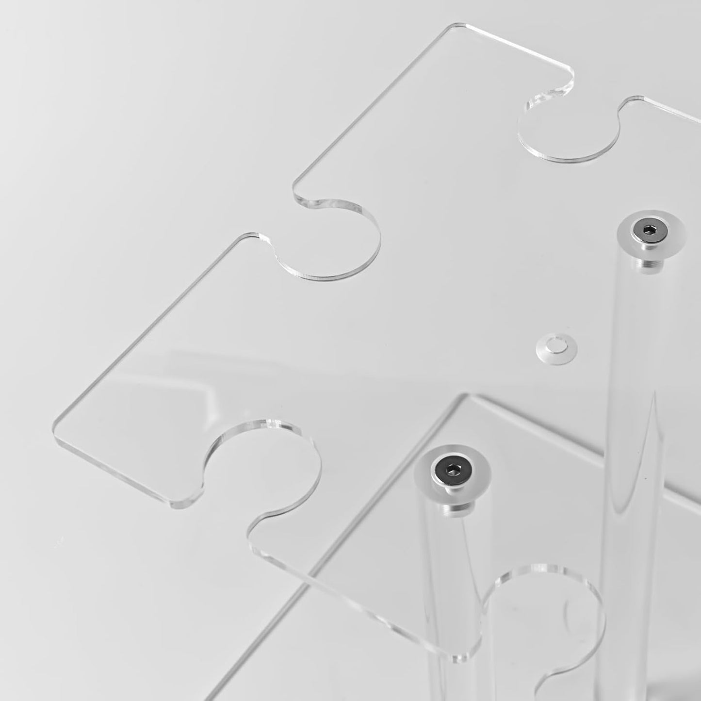 Champagne Tower, Rectangle Acrylic Champagne Display Rack Stand with 12 Slots, 2 Tiers Floating Sight Champagne Flute Holder for Party, Wedding, School, Celebration, 13.3x9.4x15.3 inch, 2 Pcs