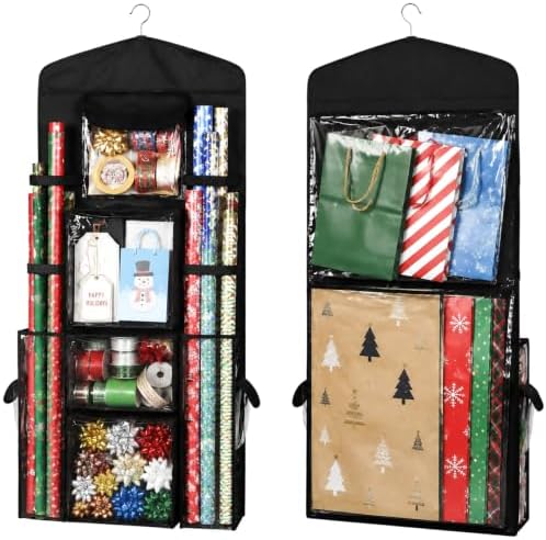 Wrapping Paper Storage Organizer, Double-Sided Hanging Gift Wrap Storage by Unknown
