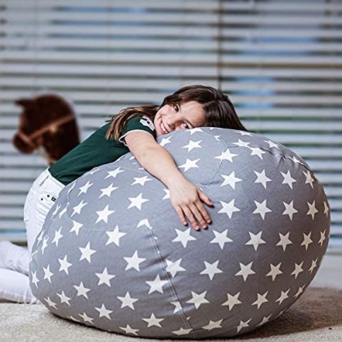 WEKAPO Stuffed Animal Storage Bean Bag Chair Cover for Kids - Image 4