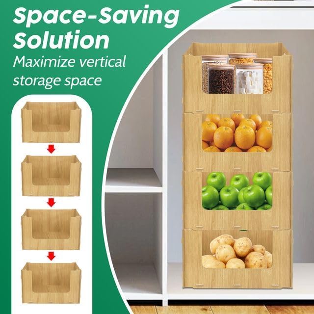 Stackable Storage Bins Open Front for Pantry Storage, 4 Pack - Image 4