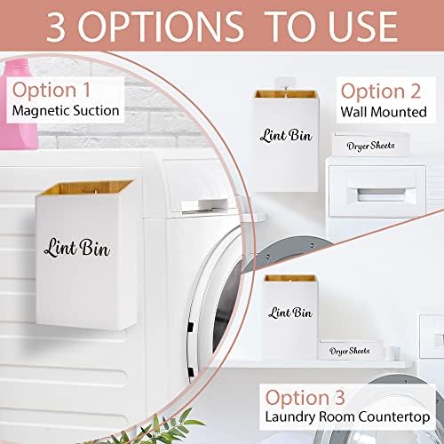 FJO 2 Pack Magnetic Lint Bin 10’’ x 7’’ and Dryer Sheet Holder 8’’ x 5’’ - Image 2
