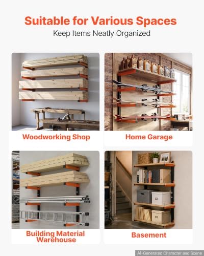 VEVOR Lumber Rack, 4-Tier 2-Pack 110 lbs per Tier, Foldable Wood Storage - Image 6
