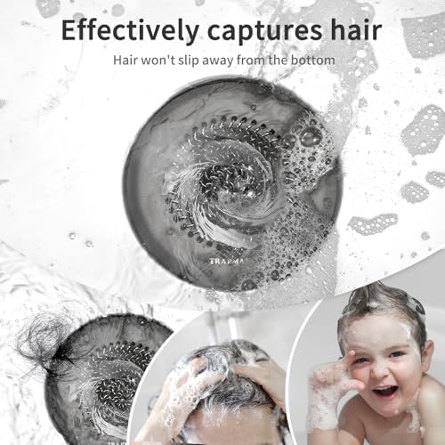 TRAPMATE Shower Hair Drain Catcher, Easy Clean Bathtub Drain Hair Catcher, Fast Drainage Tub Drain Protector, Stainless Steel Shower Drain Cover for US Standard Regular & Pop-up Drain Screen (Black) - Image 3