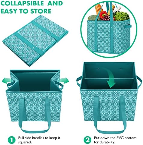 Reusable Grocery Bags 6 Pack, Foldable & Water Resistant Shopping Bags - Image 5