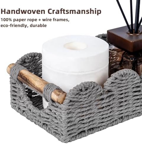 CubesLand Bathroom Basket Organizer, Toilet Tank Basket W/Cut Out Handle - Image 6