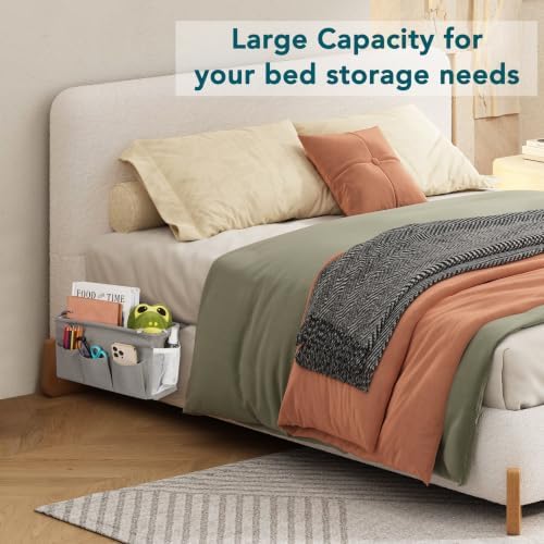 Bedside Caddy Storage Organizer for Bed Rails, Bed Caddy with 6 Pockets - Image 6