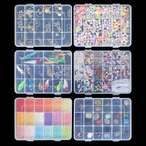 CGCG 3-Pack 18-Grid Clear Plastic Beads Organizer Box 7.9x5.8 - Image 5