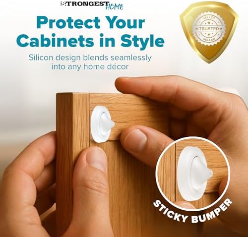 STRONGEST HOME Cabinet Door Bumpers 200 Pack | Clear (0.5" x 0.2") - Image 3
