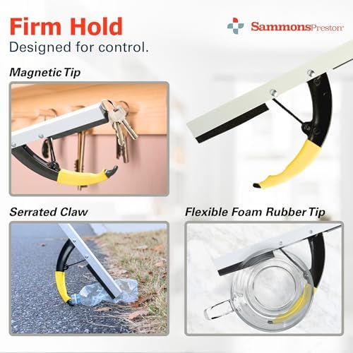 Sammons Preston Reacher, 26" Lightweight Grabber Reacher Tool with Magnetic Tip, Ergonomic Grip & Claw Jaw, Portable Reaching Aid for Seniors, Daily Living & Home Use, Standard Silver, Folding, 3 pack - Image 5
