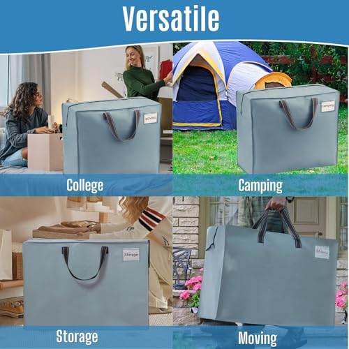 VENO Heavy Duty Moving Bags, Storage Bags, 27 Gallon, Light Blue, 4 Pack - Image 6