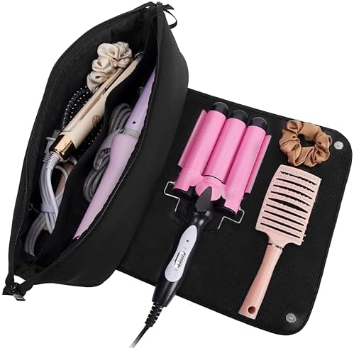 Aerotrunk Hair Tools Organizer & Travel Bag with Heat Resistant Mat, Black - Image 6