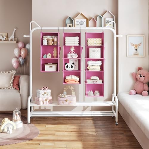YOUDENOVA Hanging Closet Organizer and Storage, 4-Shelf, Light Pink - Image 4