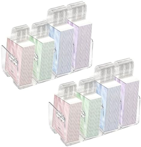 2 Pack Gift Bag Storage Organizer, Acrylic Clear Shopping Bag Holder with 4 Divider Reusable Tote Bag Organizer for Shopping Bag, Handbag, File in Closet Shelf Bedroom Office by HFYZZ