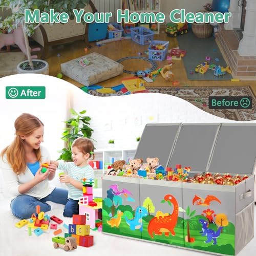 Extra Large Toy Box Chest with Lids Collapsible Storage Organizer for Kids - Image 7