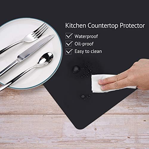 Gartful Silicone Mats for Kitchen Counter, Thicker 0.06", 25 x 17 inches Multipurpose Table Mat, Silicone Pad Desk Work Mat, Nonstick Nonskid Heat-Resistant Pad, Placemat, Black - Image 3