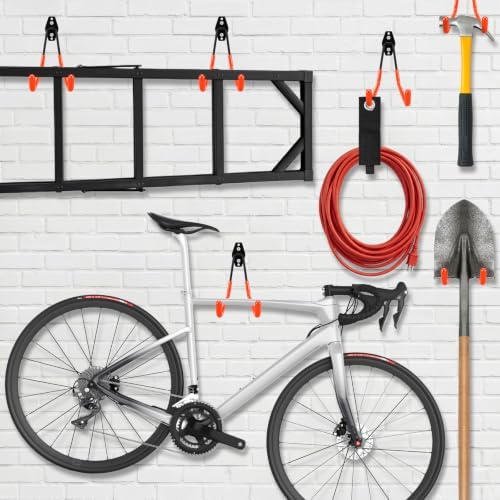 Garage Hooks Heavy Duty, 4 Pack Large 7.5 Inch Ladder Hooks Orange - Image 7