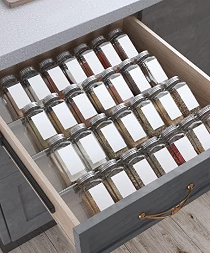 Antimbee 4-Pack Spice Drawer Organizer, 4-Tier Clear Spice Rack for Drawer by Antimbee