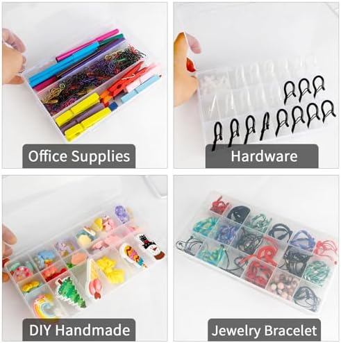OALCQ 24 Grids 36 Grids 2 Pcs Bead Organizer Box Tackle Box Organizers and Storage Rock Collection Storage Boxes - Image 6