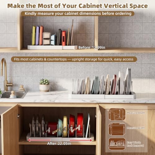 Expandable Pot Lid Organizer, 22" Adjustable Pot and Pan Holder - Image 6