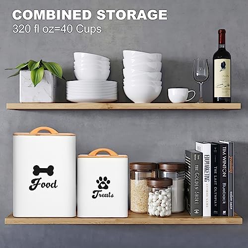 Dog Treat Container 2PCS, Dog Food Storage Container with Lids Airtight, Dog Treat Jars for Kitchen Counter-7+3Lbs, Small Dog and Cat Cookie Jar for Storage, Pet Treat Container (Upgraded) White - Image 5