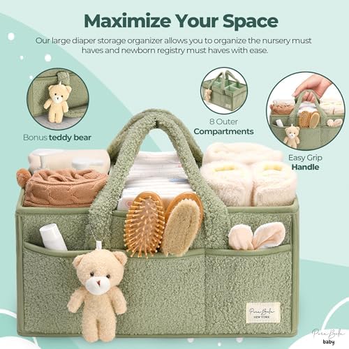 PeraBella Diaper Caddy Organizer for Changing Table, Storage Basket for Wipes, Gift for Baby Shower, Car Organizer, Nursery Organizer, Portable Storage (Pack of 2) - Image 3