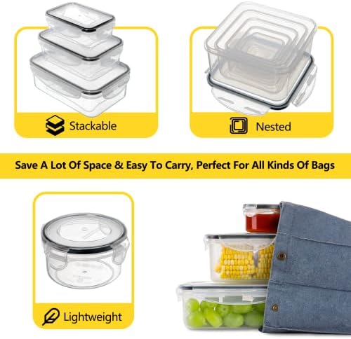 34 PCS Food Storage Containers Set with Airtight Lids (17 Lids &17 Containers) - BPA-Free Plastic Food Container for Kitchen Storage Organization, Fruit Meal-prep Containers with Labels & Marker - Image 5