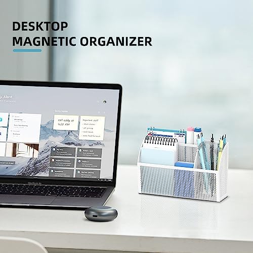3-Grid Magnetic Pencil Holder, Strong Magnet Locker Organizer, White - Image 2