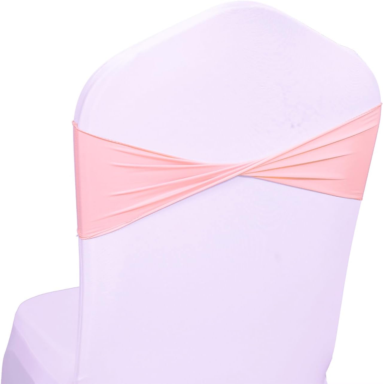 VDS Pack of 125 PCS | Dusty Rose | Spandex Chair Sashes Bows Without Buckle | Stretch Elastic Banquet Universal Folding Chair Band Tie with for Wedding Party Conference Celebration Event Decoration
