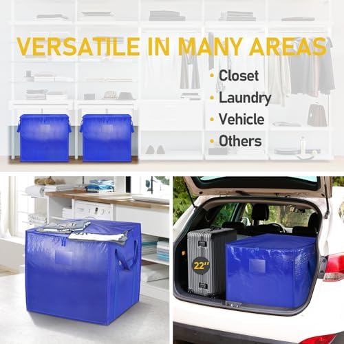 TICONN 4 Pack Extra Large Moving Bags with Zippers & Carrying Handles, Heavy-Duty Storage Tote Moving Boxes for Space Saving (4 PK, 45 Gallon) - Image 4