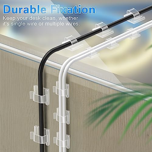 XHF 60PCS 3/4” Clear Adhesive Cable Wire Wall Light Clips, Cord Holder - Image 7