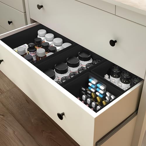 Simple Houseware Foldable Drawer Organizer Stocking Bin, Set of 12, Black - Image 7