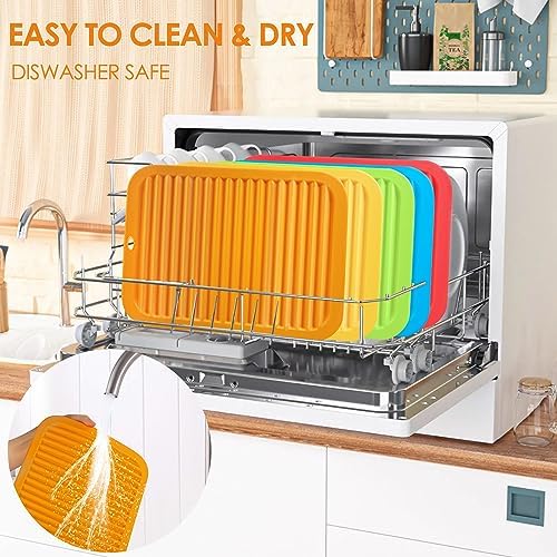 5 Pack Silicone Trivets for Hot Pots and Pans, 9 * 12Inch SiliconeTrivet for HotDishes, Colorful Heat Resistant Silicone Mat, Non-Slip Hot Pads Pot Holders for Kitchen Counter Hot Plate Mat - Image 6