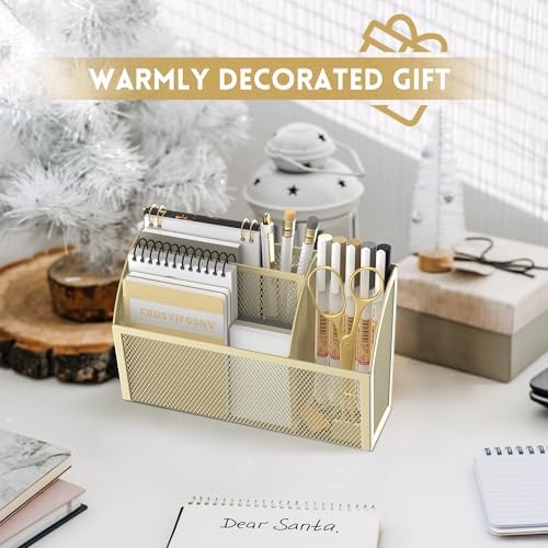 3-Grid Magnetic Pencil Holder, Strong Magnet Locker Organizer, Yellow - Image 5