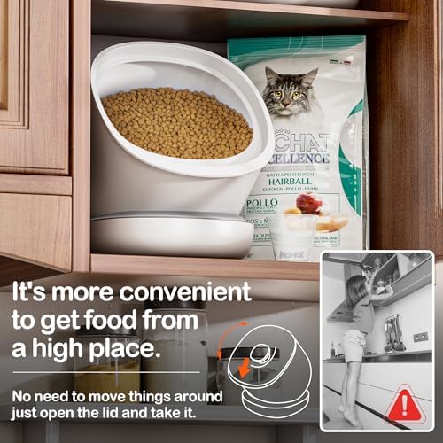 CTIME Airtight Cat Food Container for Small Dog Bird Pet Treats & Dry Food -6 lb(White) - Image 2