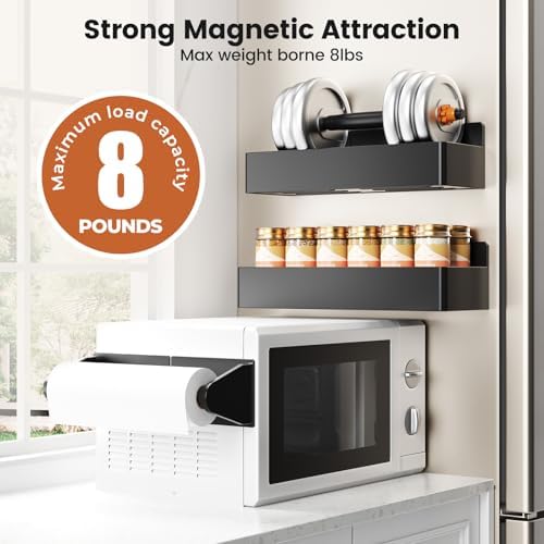 Mystozer Magnetic Spice Rack for Refrigerator Black, 8 Pack - Image 2