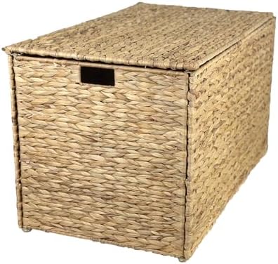 Water Hyacinth Storage Basket with Lid, 52.8 Gallon(200L),Natural - Image 5