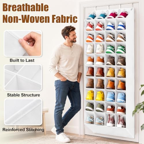 UVIAHOMI 30-40 Pairs Over the Door Shoe Organizer, 10-Tier Door Shoes Rack - Image 3