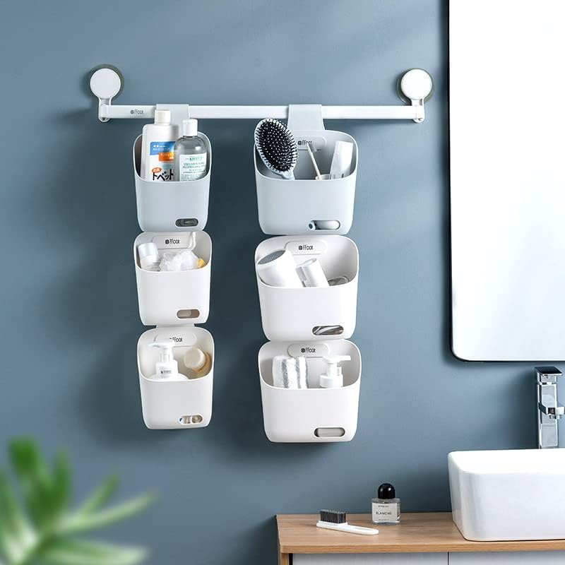 LeleCAT Plastic Hanging Basket Kitchen Storage organizer, Basket with Detachable hook, Hang it behind a door or on a railing, Over the Cabinet Door (Grey, Large-2 Pack) - Image 6