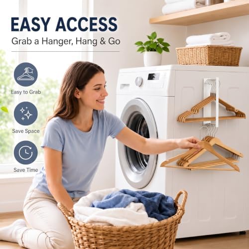 Magnetic Hanger Organizer for Washing Machine & Closet Laundry Room, Hanger Storage Rack Stacker - Image 3