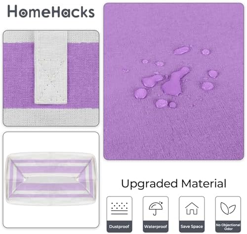 HomeHacks 2 Pack Laundry Baskets, Laundry Hampers Bags (Purple 100Lx2) - Image 4