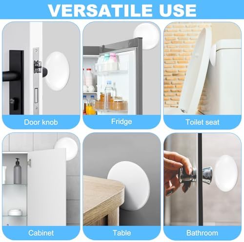 JZWBLILY White 3.15" Large Door Knob Wall Protector, Self Adhesive 6 Pack - Image 5