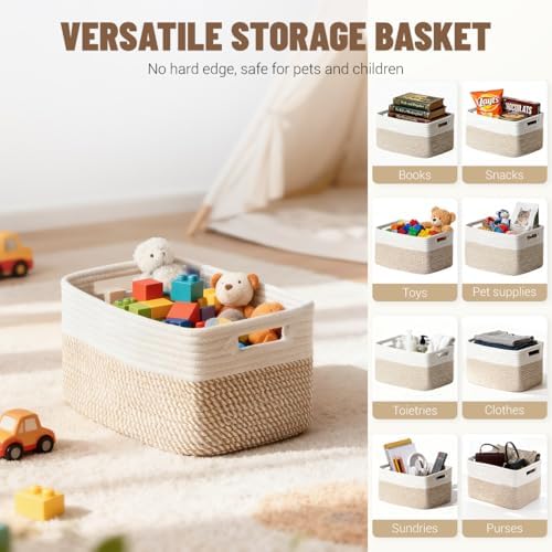 5 Pack Woven Storage Baskets, Decorative Storage Bins for Organizing - Image 5