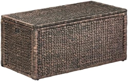 eHemco Wicker Storage Trunk, Brown Wash, 42x20x18.5 - Image 3